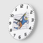 Torfußballtorwart beim Tauchen Große Wanduhr (Winkel)