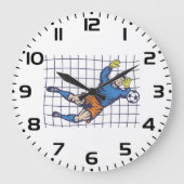 Torfußballtorwart beim Tauchen Große Wanduhr (Vorderseite)