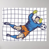 Torfußballtorwart beim Tauchen Poster (Vorne)