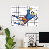 Torfußballtorwart beim Tauchen Poster (Heimbüro)