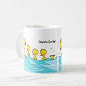 Törichte Ente macht einen Spritzer Kaffeetasse (Vorderseite Links)