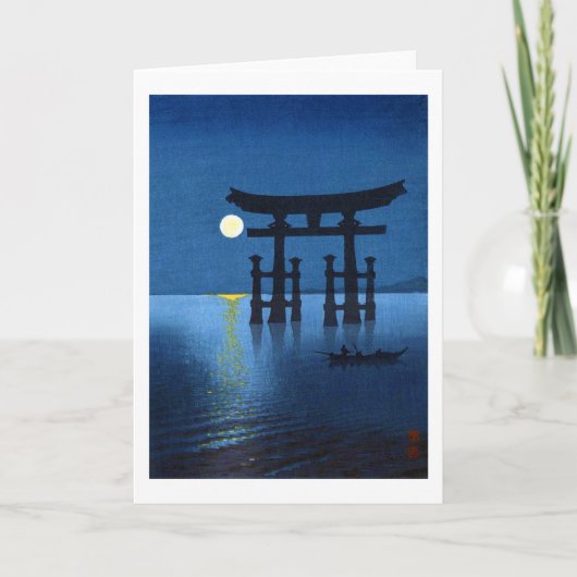 Torii Gate and Full Moon, Koho Shoda, Holzschnitt Karte (Vorderseite)