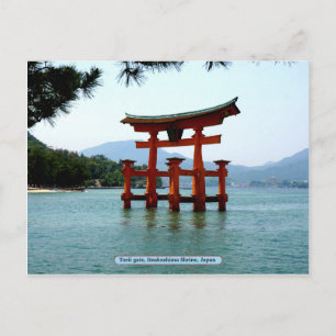 Torii gate, Itsukushima Shrine, Japan Postkarte