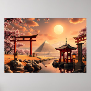 Torii Gates und Pyramids Poster