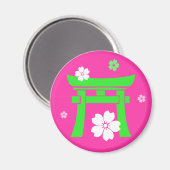 Torii (grün und rosa) magnet (Vorderseite/Rückseite)
