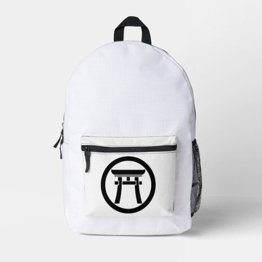 Torii im Kreis Bedruckter Rucksack (Vorderseite)