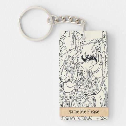 Torii Kiyomasu japanische Damentinte der Schlüsselanhänger (Vorderseite)