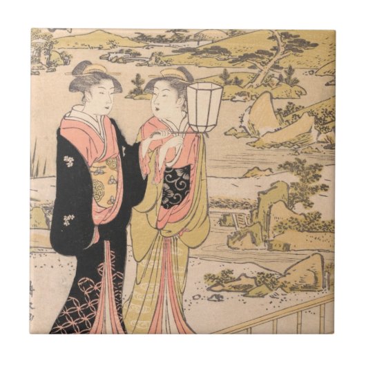 Torii Kiyonaga zwei Frauen in einer Fliese (Vorderseite)