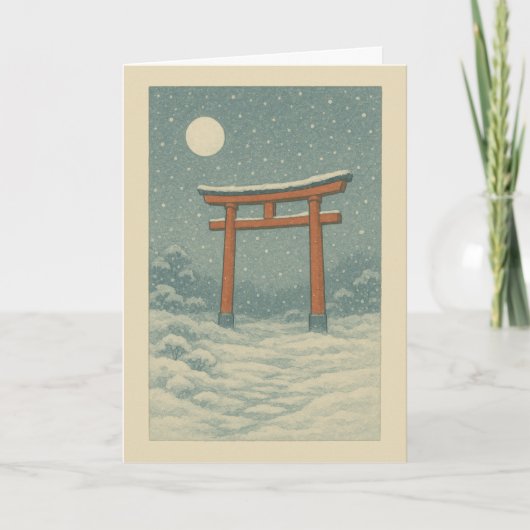 Torii Snow Christmas Card Feiertagskarte (Vorderseite)