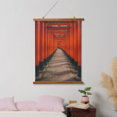 Torii Tunnel of Fushimi Inari  Wandteppich Mit Holzrahmen (Schlafzimmer)
