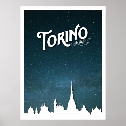 Torino bei Nacht - Skyline - Poster (Vorne)