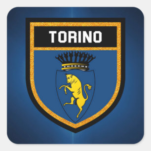 Torino-Flagge Quadratischer Aufkleber