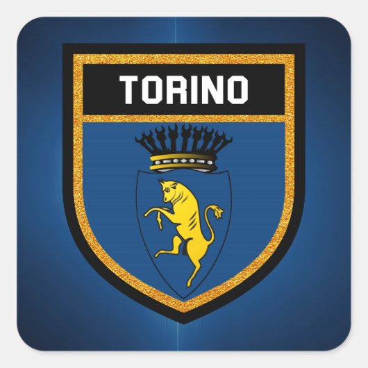 Torino-Flagge Quadratischer Aufkleber (Vorderseite)
