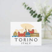 Torino Italien Vintage Stadt Postkarte (Stehend Vorderseite)