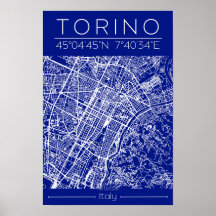 Torino Stadtplanposter – Architektonischer Grundri