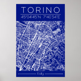 Torino Stadtplanposter – Architektonischer Grundri Poster