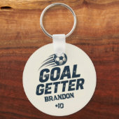 Torjäger Bedrängter Spieler Name & Nummer Schlüsselanhänger (Vorderseite)
