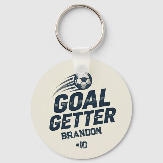 Torjäger Bedrängter Spieler Name & Nummer Schlüsselanhänger (Rückseite)
