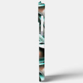 Torn Ausschnitte in silberfarbenem Zyan mit Groove Case-Mate iPhone Hülle (Rückseite / Links)