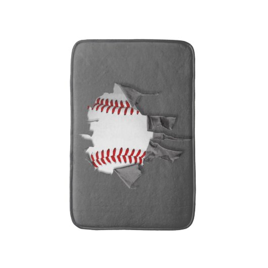 Torn Baseball Badematte (Vorderseite Vertikal)