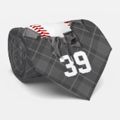 Torn Baseball (dunkel/personalisiert) Krawatte (Gerollt)