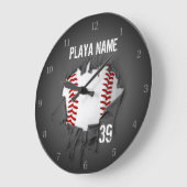 Torn Baseball Große Wanduhr (Winkel)