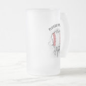 Torn Baseball Mattiert Glass Beer Tasse (VorderseiteRechts)