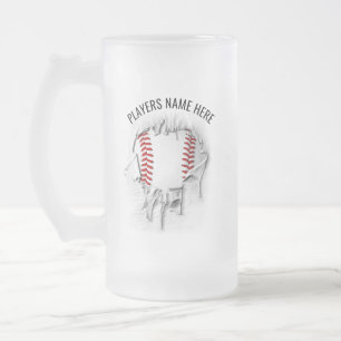 Torn Baseball Mattiert Glass Beer Tasse