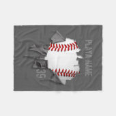 Torn Baseball (personalisiert) Fleecedecke (Vorderseite (Horizontal))