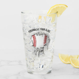 Torn Baseball (Personalisiert) Glas