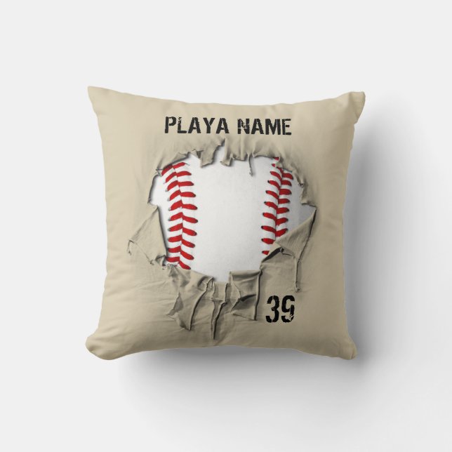 Torn Baseball (personalisiert) Kissen (Vorderseite)