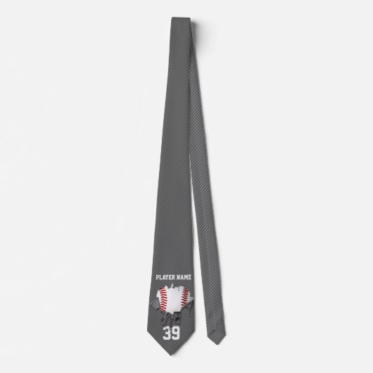 Torn Baseball (personalisiert) Neck Tie Krawatte (Vorderseite)