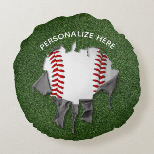 Torn Baseball Rundkissen Rundes Kissen