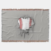 Torn Baseball Throw Blanket Decke (Vorderseite)