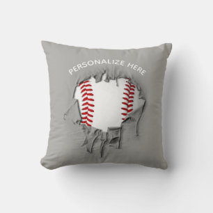 Torn Baseball Throw Kissen