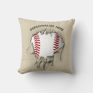 Torn Baseball Throw Kissen