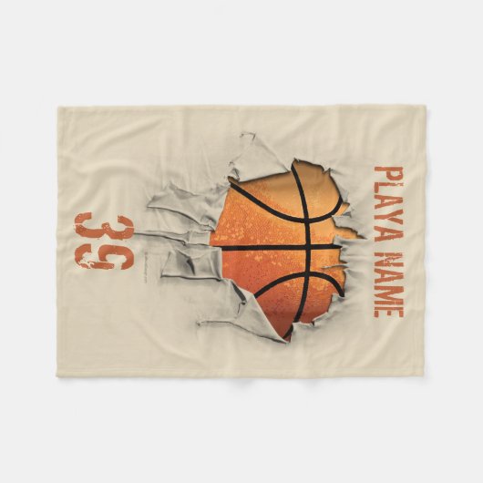 Torn Basketball Fleece Blanket (Vorderseite (Horizontal))