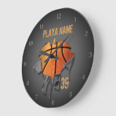 Torn Basketball Große Wanduhr (Winkel)