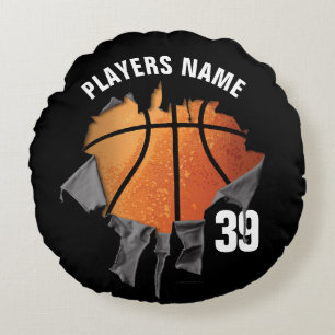 Torn Basketball Rundes Kissen