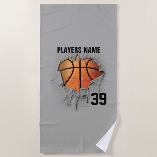 Torn Basketball Strandtuch (Vorderseite)