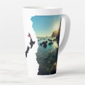 Torn Beach Collage New Zealand Location Button Milchtasse (Rechte Ecke)