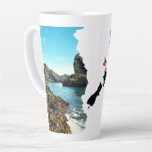 Torn Beach Collage New Zealand Location Button Milchtasse (Linke Ecke)