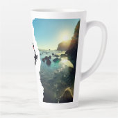 Torn Beach Collage New Zealand Location Button Milchtasse (Rechts)