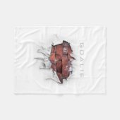 Torn Brick Wall Goalie (Fußball) Fleecedecke (Vorderseite (Horizontal))