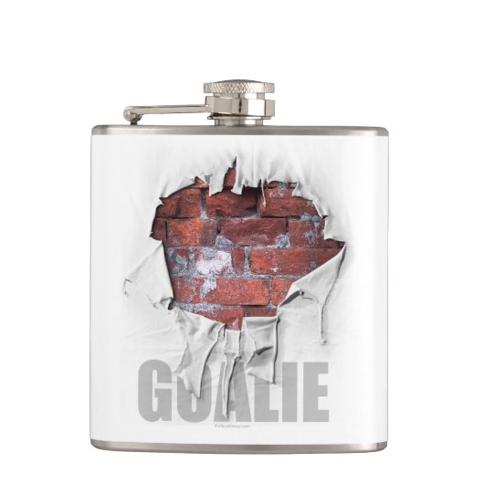 Torn Brick Wall Goalie (Hockey) Flachmann (Vorderseite)