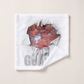 Torn Brick Wall Soccer Goalie Badehandtuch Set (Waschlappen)