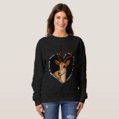 Torn Cloth Antelope Face Torn Hole Heart Antelope Sweatshirt (Vorne ganz)