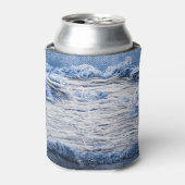 Torn Denim: Blaue Textur Dosenkühler (Kanne Vorderseite)