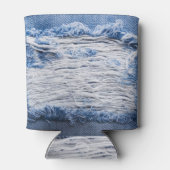 Torn Denim: Blaue Textur Dosenkühler (Rückseite)