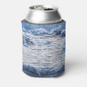 Torn Denim: Blaue Textur Dosenkühler (Kanne Rückseite)